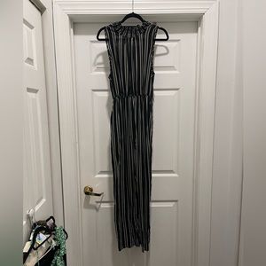 Black white grey striped romper Target xhilaration high neck sleeveless jumpsuit